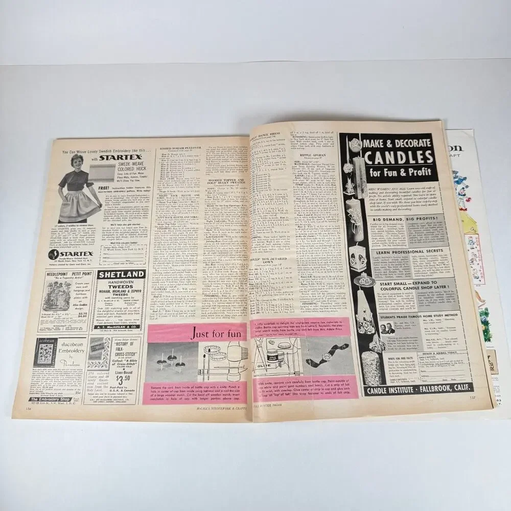 VINT. Fall/Win 1963-1964 McCALL's NEEDLEWORK mag - BEG/ KNITS FOR FASHION DOLLS